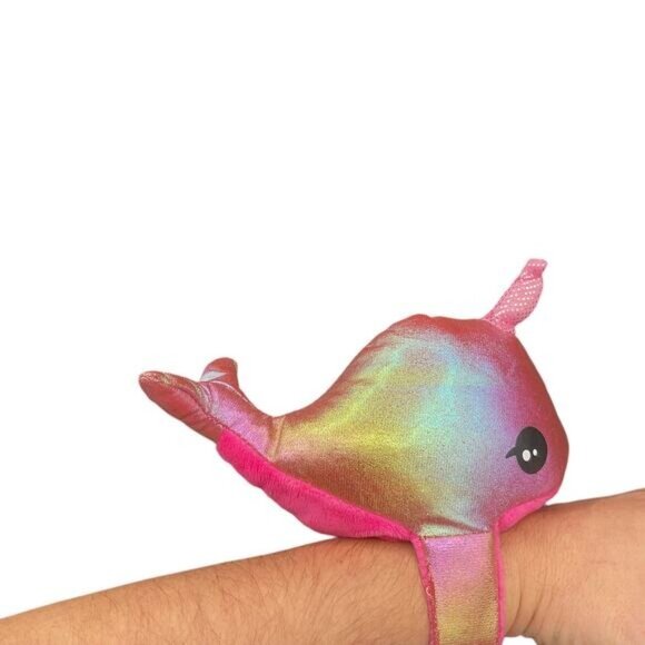 Rainbow Dreams Plush Narwhal Whale Wristlet With Adjustable Strap - Picture 2 of 2